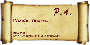 Pázmán Andrea névjegykártya