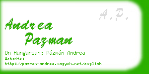 andrea pazman business card