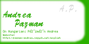 andrea pazman business card